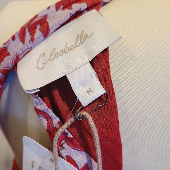 Cleobella Wilder Red Ankle Flora Dress Floral Maxi Halter Dress Size M - Picture 6 of 8